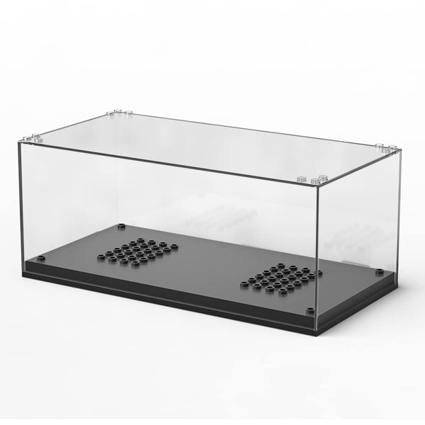 Mould King Clear Display Case with LED Lights for Mould King Speed Champions Cars, Suits MK 27013 27014 or Other Brand's Cars with The Same Size, Waterproof Dustproff Protect Case for Model Car Kits