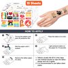 100 PCS Funny Drum Kit Drummer Temporary Tattoos Stickers Theme Birthday Party Decorations Favors Supplies Decor Music Drumming Marching Band Tattoo Sticker Gifts For Kids Boys Girls School Prizes