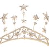Star Crown, Bling Rhinestone Tiara Birthday Wedding Silver Star Hair for Women (Golden)
