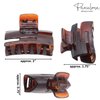 Parcelona French Cutout Curve Small Tortoise Shell and Black Jaw Hair Claw Clips Women and Girls