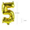 Gold Number “5”Balloons 16 Inch, Mylar Foil Custom Single Letter, Hanging, Reusable for girls boys adults Birthday,Surprise,Wedding, Celebration, Sports Party Event Decoration Supplies
