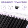 NATUHANA YY Eyelash Extension 0.07mm D Curl 8-14mm Mixed Makeup Tray Lash Supplies Premade Fans Y Shape Volume Lash 12Raws/Case Premium Faux Mink False Lash Extensions (8-14 MIX, black ;0.07 D)