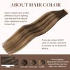 GOO GOO Tape in Hair Extensions Human Hair, 4/27/4 Balayage Chocolate Brown to Caramel Blonde, 20inch 50g 20pcs, Thick Ends Straight Seamless Tape in, Invisible Tape in Hair Extensions Human Hair