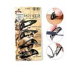 Tactical Hair Clips, 4 Pack - Black - Multitool Snap Barrettes - Laser Engraved, Vacuum Plated, Multi-Functional Keychain Multi Tool - Box Cutter, Serrated Edge, Raptor Claw