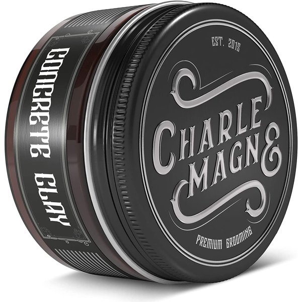 Charlemagne Concrete Clay – Super Strong Hold – Matte Look Pomade – Hair Wax for Men and Men – 100 ml – Grease-free – Styling Cream – Hair Wax Made in UK – Barber Quality