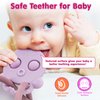 Happi2U Baby Teething Toys, High Chair Toy with Suction Cup for Infant Toddlers 6 12 18 24 Month, Food Grade Silicone Teether with Oak Loop, Montessori Sensory Educational Baby Bath Toy Gifts (Rose)
