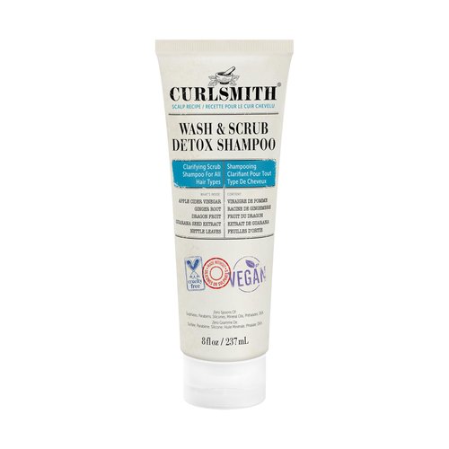 CURLSMITH - Wash & Scrub Detox Shampoo - Vegan Exfoliating Clarifying Shampoo for any Hair Type, Healthy Scalp (8 fl oz)