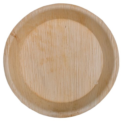 Atmos Green 25 pack 8" Round Palm Leaf Dinner Plate Compostable disposable premium heavy duty Eco-Friendly Microwave Refrigeration safe Bamboo like Wedding Events Party