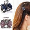 PBQOA 8 Pieces Vintage Claw Hair Clips Small Metal Hair Claws Grippers Crystal Rhinestone Jaw Barrettes Clamps Hair Accessories for Girl and Women