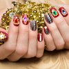 35 Pieces 3D Luxury Nail Art Nail Gems Nail Crystals Gold Nail Diamonds Rhinestones Metal Alloy Glass Rhinestones Nail Charms with Storage Box for Nail Decor DIY Craft Jewelry Making (Novel Style)