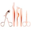 Yiwoo 5 Pieces Eyelash Applicator Tool，False Eyelashes Applicator,Eyelashes Tool,Eyelashes Curlers,Curved Eyelash Curler(Rose Gold）