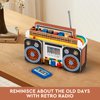 Vziimo Retro Radio Classic Series Building Blocks Set, Collectible Vintage Music Player Display Mini Model Kit, Creative Gift Toys for Adults Kids 8+ (554 Pieces)