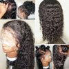 JYZ Transparent Lace Front Human Hair Wigs for Black Women Wet Curly Brazilian Virgin Hair Glueless 13X4 Lace Front Wig Hman Hair Pre Plucked with Baby Hair (18 Inch Free Part)
