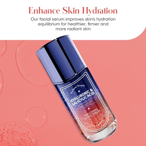 RADIANT BEAUTY Hyaluronic & Salicylic Acid Smoothing Facial Serum - Deeply Hydrating & Cleansing - Combats Congested Pores & Wrinkles - Made in Korea - 50mL / 1.69 fl.oz