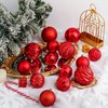 XmasExp 24ct Christmas Ball Ornaments Shatterproof Christmas Ornaments Set Decorations for Xmas Tree Balls 40mm/1.57" (1.57'', Red)