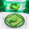 Whaline St. Patrick's Day Paper Dinnerware Set 40 Pack 6.5 x 6.5 Inch Shamrock Hat Lunch Napkins and 40Pcs 9 Inch Lucky Clover Disposable Round Plate for 40 Guests Irish Holiday Dinner Decor Supplies