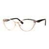 PASTL Womens Reading Glasses Magnified Readers Cateye Spring Hinge Rose Gold +2.5