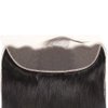 Feibin 13x4 Lace Frontal Closure 8 Inch Ear To Ear Free Part lace Closure Brazilian Silky Straight Frontal Human Hair Extension Pre-Plucked Frontal Closure Natural Black Color