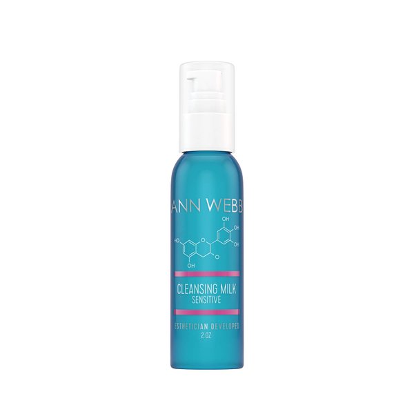 Ann Webb Sensitive Cleansing Milk - Gentle Daily Face Cleanser for Sensitive Skin Nourishes & Rejuvenates - Sensitive Milk Cleanser for All Skin Types w/o Irritating Ingredients. (2oz)