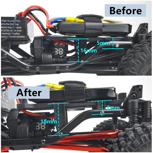 MORLORDY Aluminum Alloy RC Lower Battery Mount Bracket Plate Battery Holder Post for 1/24 RC Crawler Car SCX24 Upgrades Accessories AXI00001 AXI00002 AXI00006 AXI90081 AXI00004
