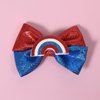 2pcs 4th of July Independence Day Hair Bows 4" Glitter Rainbow Hair Clips Patriotic Alligator Barrettes Pins for Toddler Teens Girls Kids Back School Outfits Decor Accessories Gift