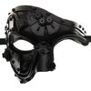 Ubauta Steampunk Metal Cyborg Venetian Mask,Black Masquerade Mask For Halloween Costume Party/Phantom Of The Opera/Mardi Gras Ball