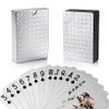 Joyoldelf Silver Foil Poker Playing Cards, Waterproof Deck Poker Card with Gift Box, Perfect for Party and Game
