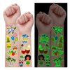 Partywind 28 Sheets Luminous Hawaiian Temporary Tattoos for Kids, 215 Glow Styles Hawaiian Luau Birthday Party Decorations Supplies, Tropical Summer Beach Party Gifts for Boys and Girls