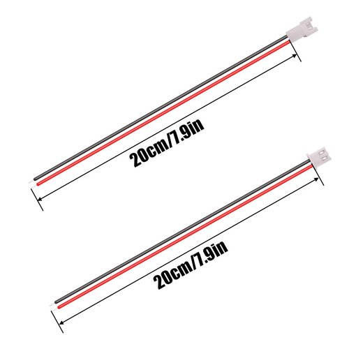 smseace 50Pack XH2.54mm Female/Male Connections Plug 2Pin Wire Cables 200mm xh2.54-2pin Connector jst Connector