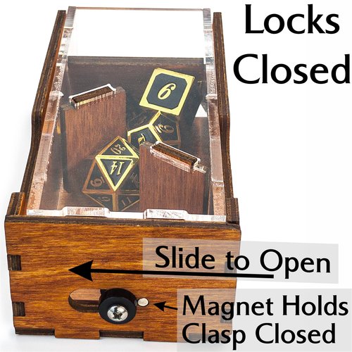 C4Labs Micro Travel Portable Dice Tower AND Dice Vault | Fits Standard Seven Set of Dice (Gunstock)