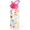 Cute Water Bottle with Straw for Girls Women, BPA FREE Tritan &Leak Proof & Carry Handle & Pretty Design, 32oz/950ml (Flower)