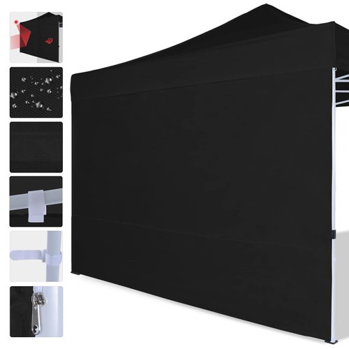 COOSHADE SunWall for 12x12 Pop Up Canopy Tent, 1 Pack Sidewall Only (Black)