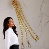 1Pc Gold Retractable Chain Necklace Lanyards for Women Lanyards for Badge Holder Ornaments Convenient to Carry Easy to Use for ID Badges Stylish Key Lanyard, Identification Badges and Supplies