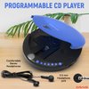 Craig CD2808-BL Personal CD Player with Headphones in Blue and Black | Portable and Programmable CD Player | CD/CD-R Compatible | Random and Repeat Playback Modes |