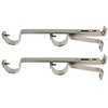 Urbanest Long Double Drapery Curtain Window Rod Bracket Holder, Up to 1.25" Rod - Brushed/Stainless Steel, 2 Pieces