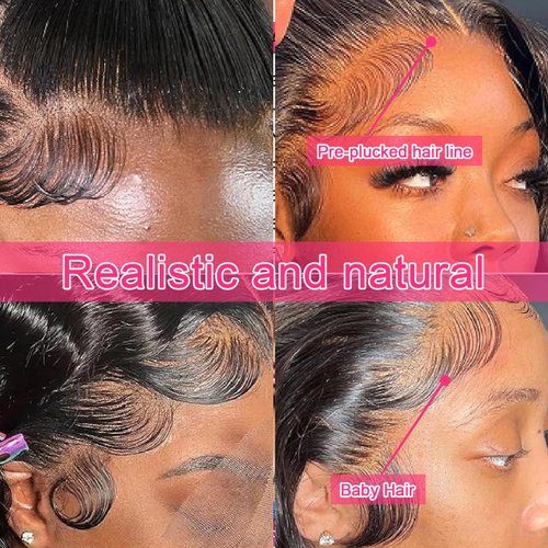 360 Lace Front Wigs Human Hair Pre Plucked Wave Lace Front Wigs Human Hair 360 Lace Frontal Wigs for Black Women (12inch)