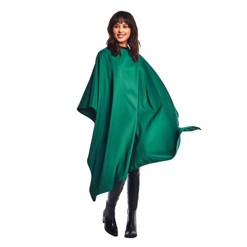Betty Dain Lightweight Crinkle Nylon Hair Cutting/Styling Cape, Water Resistant, Ultra Lightweight Crinkle Antron Nylon, Repels Hair, Neck Snap Closure, Generous 54 x 60 Inch Size, Green