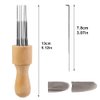 Felting Needle with Eight Needles Tool,Craft Wool Felt Stitch Punch Tool with Solid Wood Handle Felting Eight Needles Tool with Finger Cots