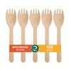 nalAmudhu Disposable Eco Friendly Wooden 16 cm Spork Dual Purpose 2 in 1 Spoon Fork (Wood, Pack of 100)