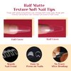 264PCS Half Matte Long Coffin Soft Fake Nail Tips, ROSALIND 12 Size Soft Full Cover False Nail Tips Half Matte Long Coffin Gel Nail Tips for Nail Extension,Acrylic Nail Tips (One-Sided No File)