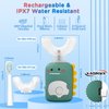 KAQINWX Kids Electric Toothbrushes, U Shaped Ultrasonic Toothbrush, Rechargeable Kids Toothbrush w/Smart Timer, 3 Brush Heads Replacement, 3 Clean Modes, IPX7 Water Resistant for Child 2-12