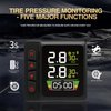 OBEST Motorcycle TPMS Tire Pressure Monitoring System,Motorbike Tyre Temperature Alarm with 2 External Sensors,LCD & Time Display
