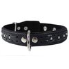 Genuine Leather Braided Studded Dog Collar, Black 1.25" Wide. Fits 16"-20.5" Neck.