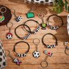 Henoyso Sports Ball Charm Bracelets and Keychains Set Include Keychain, Adjustable Bracelets for Teen Girls Boys Team Party Favors Gifts Decorations (Soccer)