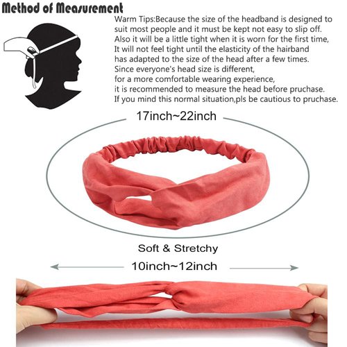 AHONEY 20 Pack Boho Headbands for Women Knotted Hair Band Elastic Headband Fashion Twisted Head Wrap Floral Bandeau Headbands Hair Accessories for Women(20 PACK)