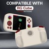 SKRVGOJFG Silicone Case for RG Cube, Anti-Slip, Shock Proof, Soft Protective Case for Anbernic RG Cube Handheld Game Console with Lanyard - White