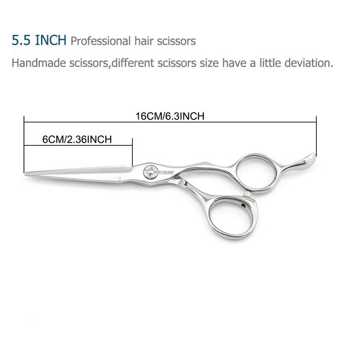 Barber Scissors 5.5" Professional Hair Scissors Hair Cutting Shears Hair Cutting Scissors Haircut Shears 440C Barber Shears Hairdresser Scissors Sharp Hair Scissors Bearing Screw KINSARO