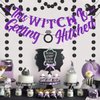 This Witch Is Getting Hitched Banner, Halloween Bachelorette Hen Party Supplies with Circle Dots Garland for Haunted Houses Home Decors