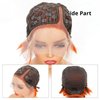 Wiggins Hair Pixie Cut Wig Human Hair Short Bob Wig Human Hair Orange Pixie Cut Wig For Black Women Straight 13x4x1 T Part Wig #350 Color Pixie Cut Wig Lace Front Wigs Human Hair Bob Wigs 6 Inch