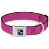 Dog Collar Seatbelt Buckle Neon Pink 18 to 32 Inches 1.5 Inch Wide